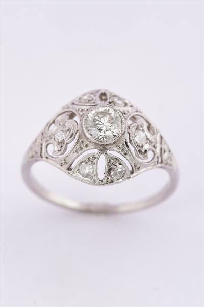 Grote foto antieke platina art d co ring met 7 oud geslepen briljanten sieraden tassen en uiterlijk ringen voor haar