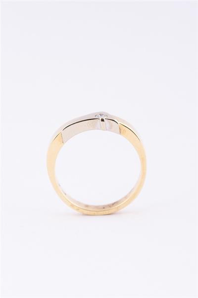 Grote foto wit geel gouden ring met een briljant sieraden tassen en uiterlijk ringen voor haar