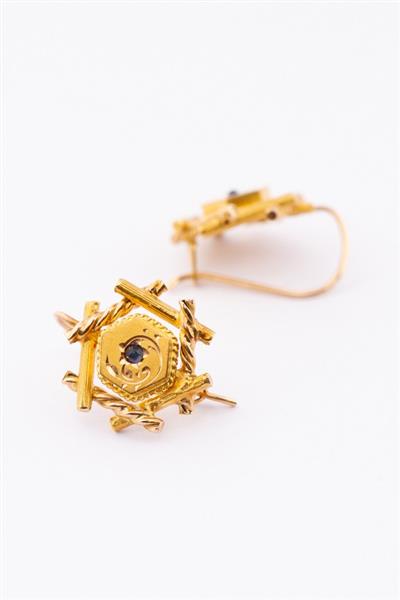 Grote foto antieke gouden oorhangers met saffier sieraden tassen en uiterlijk oorbellen