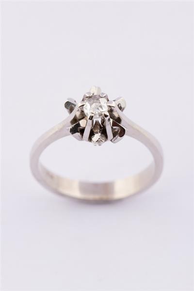 Grote foto wit gouden solitair ring met diamant sieraden tassen en uiterlijk ringen voor haar