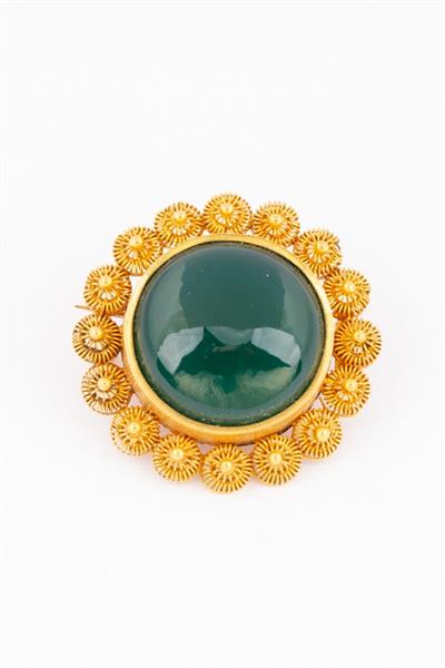 Grote foto antieke gouden broche met agaat sieraden tassen en uiterlijk medaillons en broches