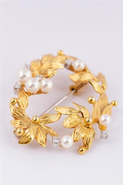 Grote foto gouden broche met briljanten en parels sieraden tassen en uiterlijk medaillons en broches
