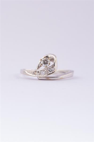 Grote foto wit gouden slag ring met 4 briljanten sieraden tassen en uiterlijk ringen voor haar