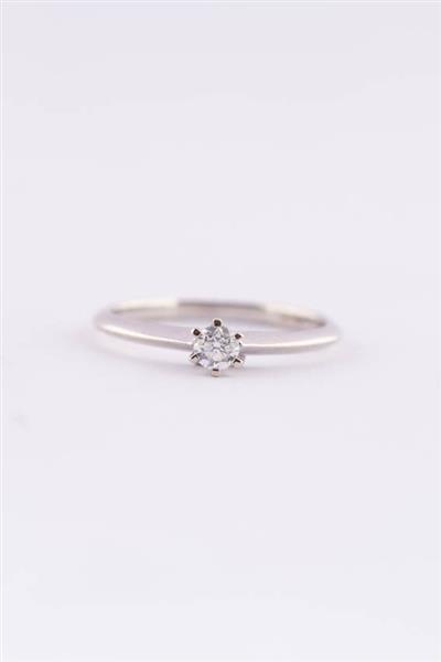Grote foto wit gouden solitair ring met een briljant 0.20 ct. sieraden tassen en uiterlijk ringen voor haar