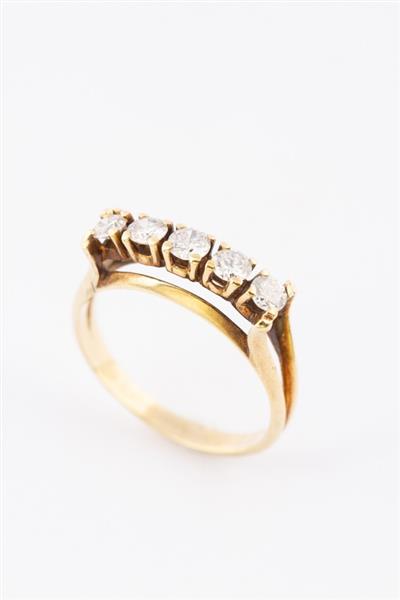 Grote foto rij ring met 5 briljanten. 0.50 ct. sieraden tassen en uiterlijk ringen voor haar