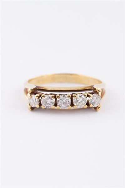 Grote foto rij ring met 5 briljanten. 0.50 ct. sieraden tassen en uiterlijk ringen voor haar