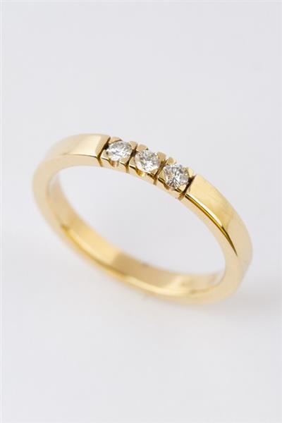 Grote foto gouden rij ring met 3 briljanten. totaal ca. 0.24 ct. sieraden tassen en uiterlijk ringen voor haar