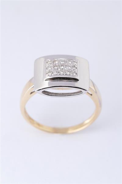Grote foto wit geel gouden ring met 15 briljanten sieraden tassen en uiterlijk ringen voor haar