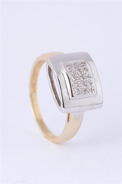 Grote foto wit geel gouden ring met 15 briljanten sieraden tassen en uiterlijk ringen voor haar