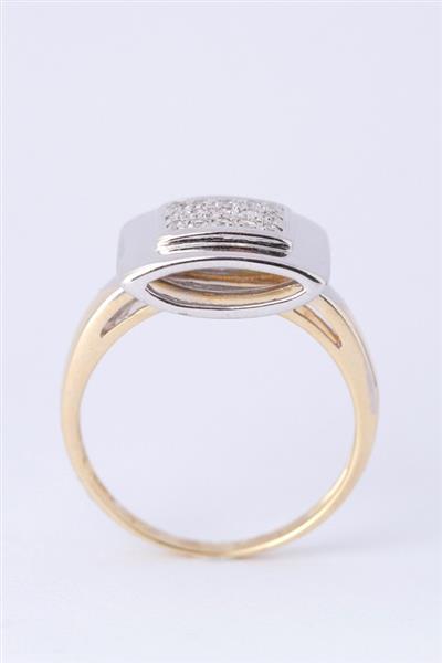 Grote foto wit geel gouden ring met 15 briljanten sieraden tassen en uiterlijk ringen voor haar