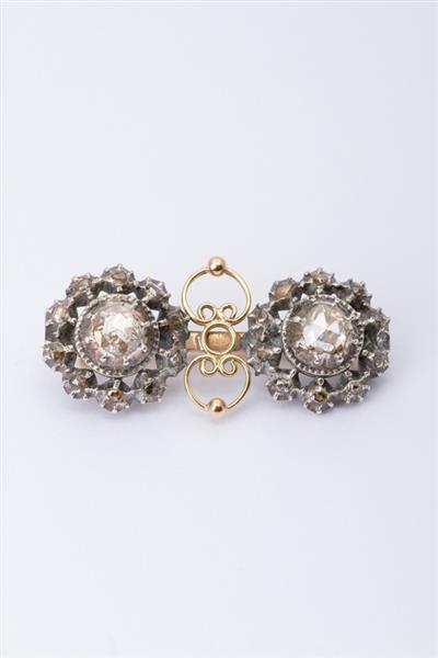 Grote foto antieke gouden broche met roos geslepen diamanten sieraden tassen en uiterlijk medaillons en broches