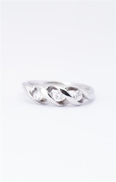 Grote foto 18 krt. wit gouden ring met 3 briljanten sieraden tassen en uiterlijk ringen voor haar