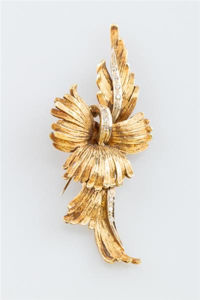 Grote foto gouden bloem broche met diamanten 8 kant sieraden tassen en uiterlijk medaillons en broches