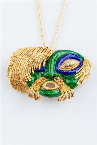 Grote foto gouden broche hanger met emaille sieraden tassen en uiterlijk medaillons en broches