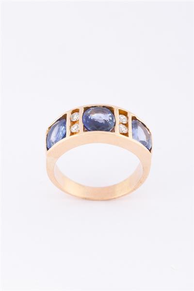Grote foto gouden rij ring met saffieren en briljanten sieraden tassen en uiterlijk ringen voor haar