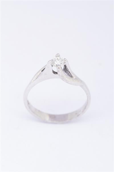 Grote foto wit gouden slag solitair ring met briljanten sieraden tassen en uiterlijk ringen voor haar