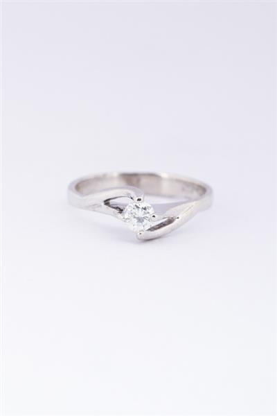 Grote foto wit gouden slag solitair ring met briljanten sieraden tassen en uiterlijk ringen voor haar