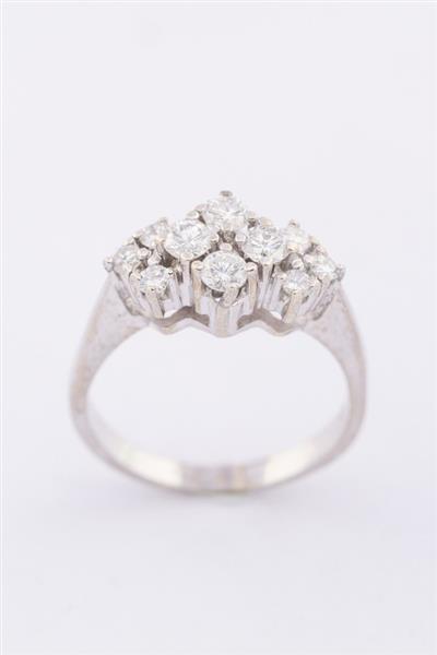 Grote foto wit gouden ring met 10 briljanten sieraden tassen en uiterlijk ringen voor haar