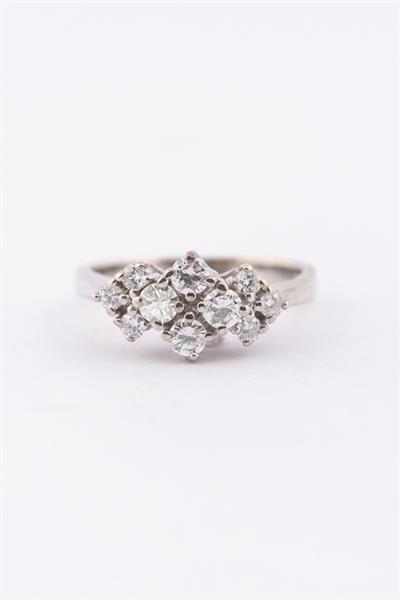 Grote foto wit gouden ring met 10 briljanten sieraden tassen en uiterlijk ringen voor haar