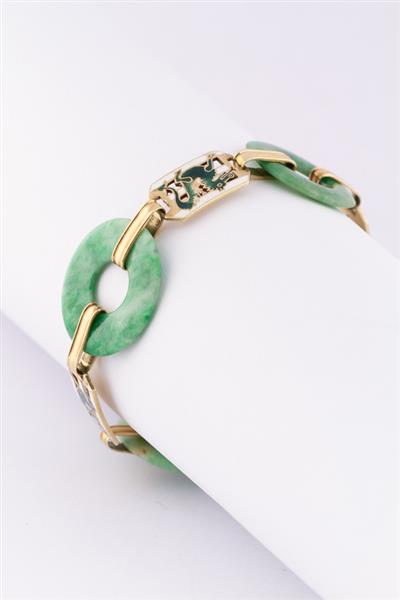 Grote foto gouden armband met jade en emaille sieraden tassen en uiterlijk armbanden voor haar