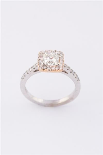 Grote foto wit ros gouden entourage ring met briljanten sieraden tassen en uiterlijk ringen voor haar