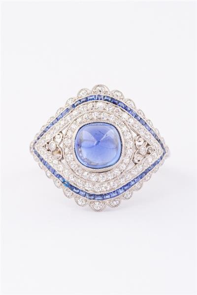 Grote foto 9 krt. witte entourage ring met saffieren en briljanten sieraden tassen en uiterlijk ringen voor haar