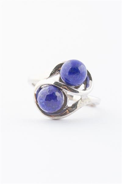 Grote foto wit gouden slag ring met lapis lazuli sieraden tassen en uiterlijk ringen voor haar