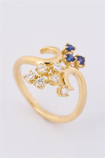 Grote foto gouden ring met briljanten en saffieren sieraden tassen en uiterlijk ringen voor haar