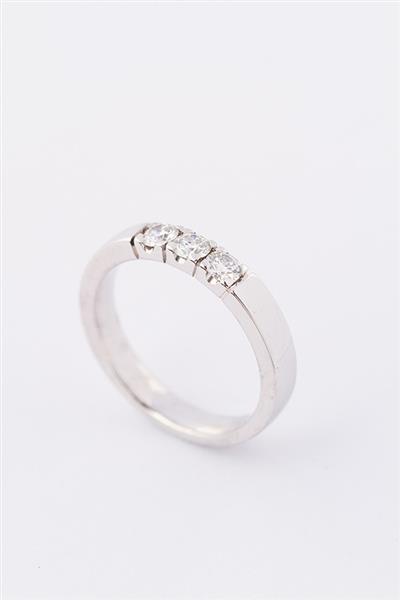 Grote foto wit gouden rij ring met 3 briljanten. totaal ca. 0.48 ct. sieraden tassen en uiterlijk ringen voor haar