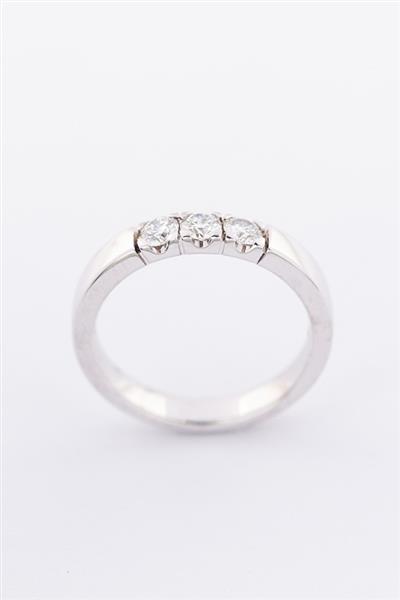 Grote foto wit gouden rij ring met 3 briljanten. totaal ca. 0.48 ct. sieraden tassen en uiterlijk ringen voor haar