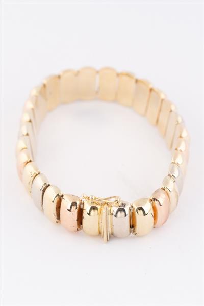 Grote foto gouden tri color schakel armband sieraden tassen en uiterlijk armbanden voor haar