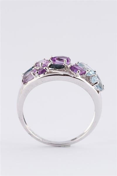 Grote foto 9 krt. ring met amethist topaas en saffier bwg sieraden tassen en uiterlijk ringen voor haar