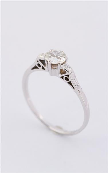Grote foto wit gouden solitair ring met briljant 0.26 ct. sieraden tassen en uiterlijk ringen voor haar