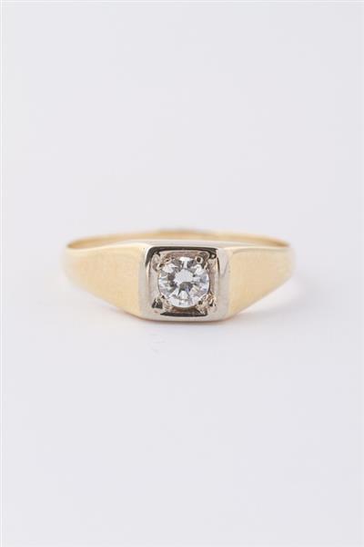Grote foto gouden heren solitair ring met een briljant van ca. 0.25 ct. sieraden tassen en uiterlijk ringen voor haar