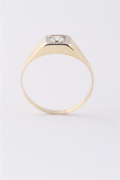 Grote foto gouden heren solitair ring met een briljant van ca. 0.25 ct. sieraden tassen en uiterlijk ringen voor haar