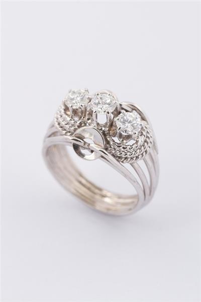 Grote foto wit gouden ring met 3 briljanten. totaal ca. 0.66 ct. sieraden tassen en uiterlijk ringen voor haar