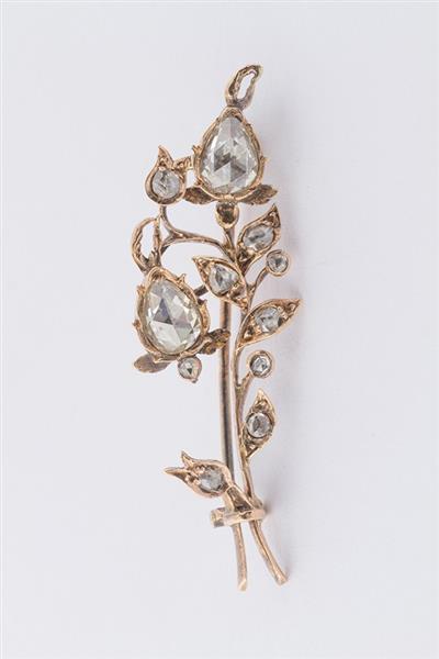 Grote foto antieke gouden tak broche met diamanten sieraden tassen en uiterlijk medaillons en broches