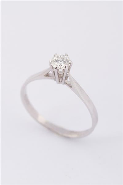 Grote foto wit gouden solitair ring met een briljant 0.35 ct. sieraden tassen en uiterlijk ringen voor haar
