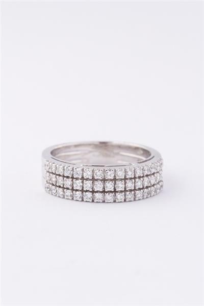 Grote foto wit gouden 3 dubbele rij ring met 45 briljanten sieraden tassen en uiterlijk ringen voor haar