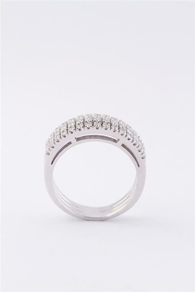 Grote foto wit gouden 3 dubbele rij ring met 45 briljanten sieraden tassen en uiterlijk ringen voor haar