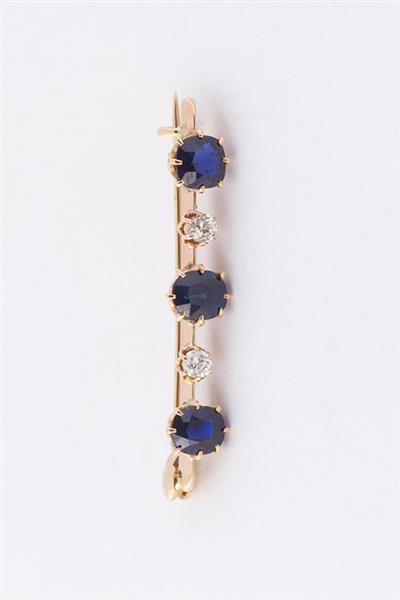 Grote foto antieke gouden brochette met blauwe spinel en briljant sieraden tassen en uiterlijk medaillons en broches
