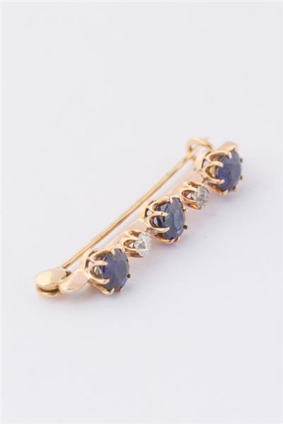 Grote foto antieke gouden brochette met blauwe spinel en briljant sieraden tassen en uiterlijk medaillons en broches