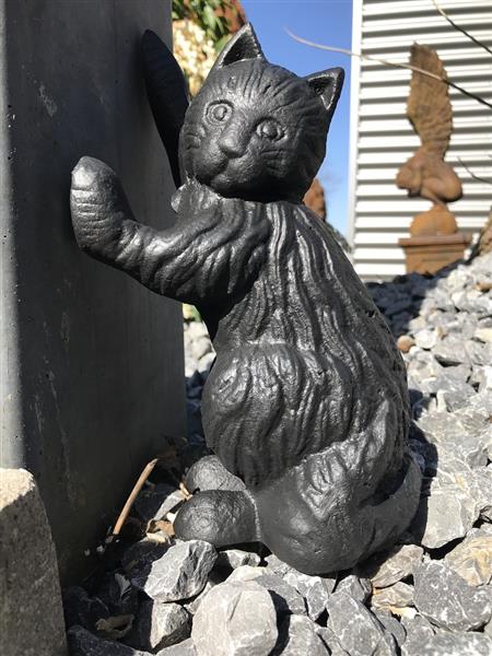 Grote foto zwarte kat sculptuur tuin en terras tuindecoratie