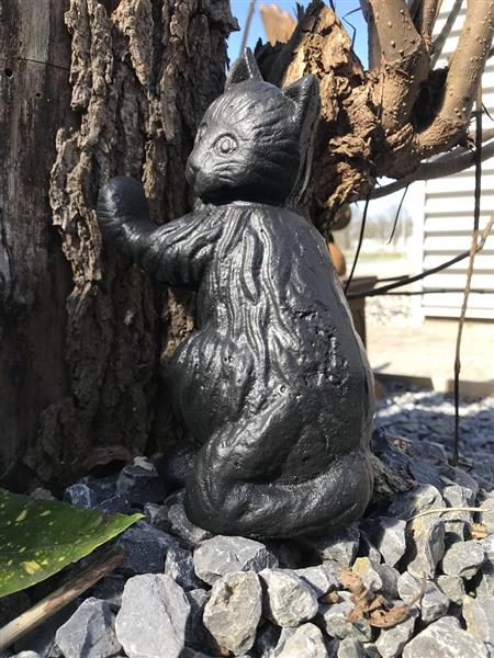 Grote foto zwarte kat sculptuur tuin en terras tuindecoratie