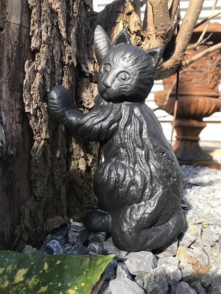 Grote foto zwarte kat sculptuur tuin en terras tuindecoratie