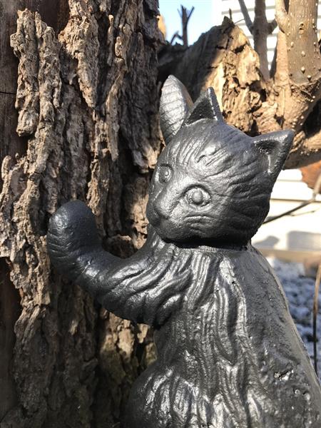 Grote foto zwarte kat sculptuur tuin en terras tuindecoratie