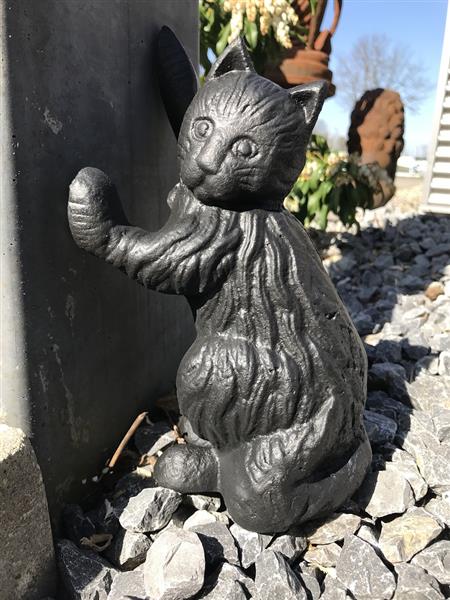 Grote foto zwarte kat sculptuur tuin en terras tuindecoratie