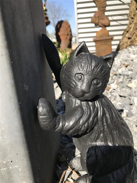 Grote foto zwarte kat sculptuur tuin en terras tuindecoratie