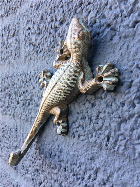 Grote foto 1 salamander hagedis gemaakt van gietijzer groen zwart tuin en terras tuindecoratie