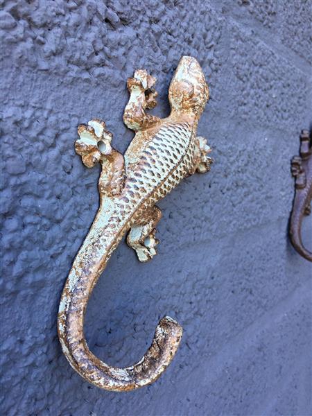 Grote foto 1 salamander hagedis gemaakt van gietijzer groen zwart tuin en terras tuindecoratie